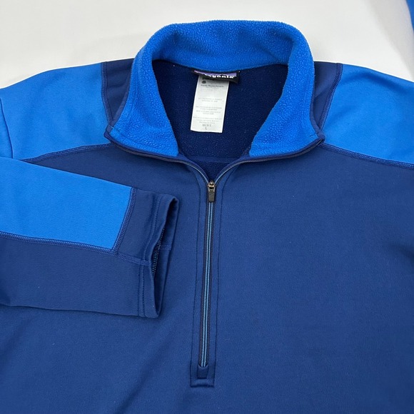 Patagonia Mens Large 1/4 Zip Polartec Power Dry Fleece Pullover Blue Jacket - Picture 5 of 7